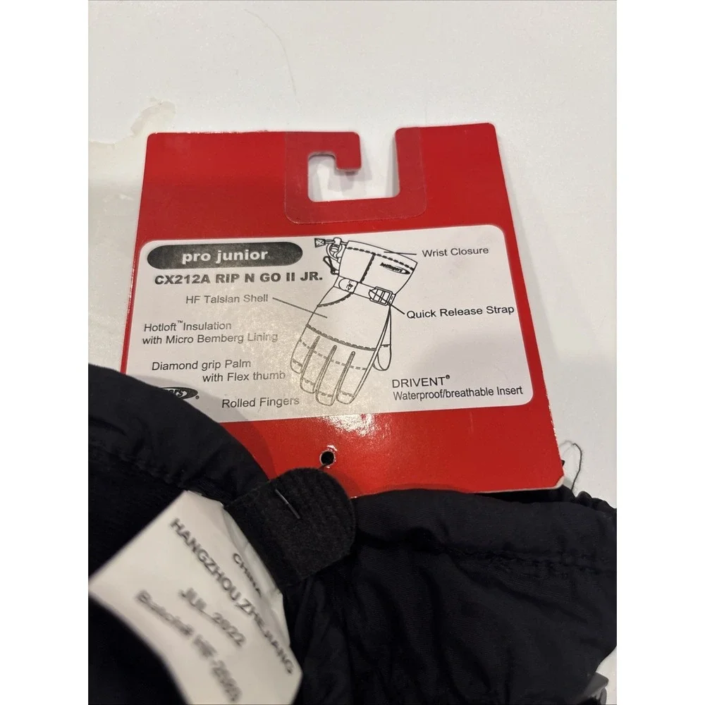 Hotfingers‎ Rip N Go Youth Glove Black SMALL 5-6 Alpine Dry Insert